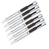 6 Pack Cutter,10MM Wide Stainless-Steel Snap-off Utility Knife, Multi-Purpose Retractable Precision Knife for Opening Packages Cartons for Office,Home